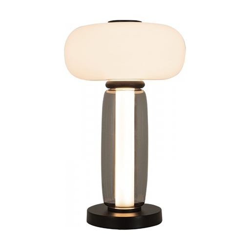 [W4L473866] TABLE LED LIGHT 23W 3000K METAL-SMOKED & OPAL GLASS , BLACK