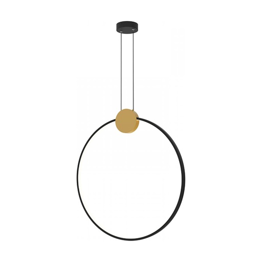 [W4L473876] PENDANT LED LIGHT 24W 3000K ALUMINIUM-SILICON,GOLD-BLACK RING