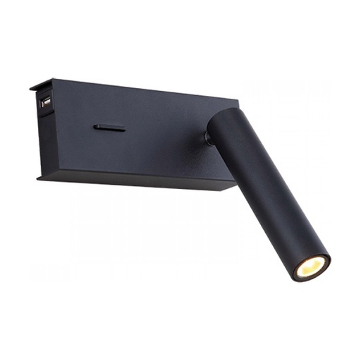 [W4L474132] SCONCE LED 3W METAL BLACK USB