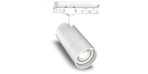 [W4L035115] Tracklight ZOOM CCT 20-25-30W Angle ajustable 24-60°, Blanc