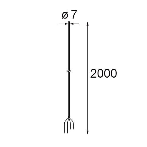[W4L489440] Power Feed Cable 2000 4x1,5 Black		 
