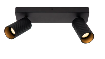 [W4L490083] CLUBS Spot plafond-Noir-2xGU10-40W-Alumin.