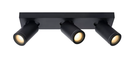 [W4L490093] TAYLOR Spot plafond SdBain-Noir-LED Dimm.-3xGU10
