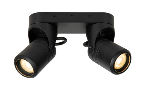 [W4L495481] NIORT Spot plafond Extér.-Noir-2xGU10-6W-IP44