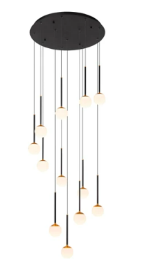 [W4L495778] CALINA Suspension-Noir-Ø69,9-LED Dimm.-7,7W-2700K