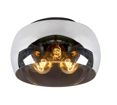 [W4L496110] OLIVIA Plafonnier-Fumé-Ø40-3xE27-40W-Verre