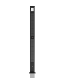[TOTEM_+6K 2700K]  Colone lumineuse en aluminium anodisé RAL 9017 / Simple feu / Hauteur de feu 3,7 m / restistance cyclonique / entraxe 300x300 / Module solaire Monocristallin Technologie TOP CON : 195 Wc /  Batterie LIFEPO4 : 730 Wh / Système intelligent de gestion D4I / Nœud Zhagha D4I de gestion à Distance / Decteur de présence Zhaga D4I en option fixation sous le luminaire 