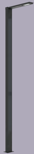 [W4L565162] [TOTEM_+9K 2700K]  Colone lumineuse en aluminium anodisé RAL 9017 / Simple feu / Hauteur de feu 6 m / restistance cyclonique / entraxe 300x300 / Module solaire Monocristallin Technologie TOP CON : 330 Wc /  Batterie LIFEPO4 : 1062 Wh / Système intelligent de gestion D4I / Nœud Zhagha D4I de gestion à Distance / Decteur de présence Zhaga D4I en option fixation sous le luminaire 