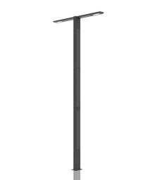 [TOTEM_DUAL+6K 2700K]  Colone lumineuse en aluminium anodisé RAL 9017 / Double feu / Hauteur de feu 6 m / restistance cyclonique / entraxe 300x300 / Module solaire Monocristallin Technologie TOP CON : 330 Wc /  Batterie LIFEPO4 : 1062 Wh / Système intelligent de gestion D4I / Nœud Zhagha D4I de gestion à Distance / Decteur de présence Zhaga D4I en option fixation sous le luminaire 