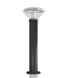 [VANDAL B80 360° 2700K]   Borne solaire IK10+ et IP68 / Module solaire 6,3 Wc / Batterie LIFEPO4 : 38 Wh / Détecteur de Présence Radar / Tube entraxe 200x200 en aluminium