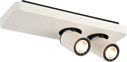 [W4L046541] NYSIT - 2x GU10 4,5W - acier - 2800K - 350mm x 120mm x 120mm- noir/ blanc/ blanc