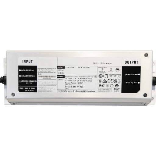 [W4L059393] Alim. LED 320W DC24V PFC IP67 - XLG