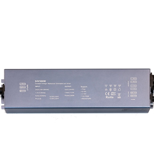 [W4L059407] Alim. LED 300W DC24V Dimmable TRIAC IP67