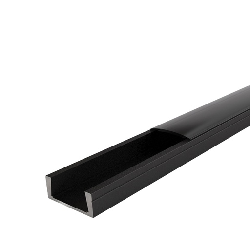 [W4L059661] LEON Profilé Apparent 2,9m Noir avec diffuseur noir - Individuel