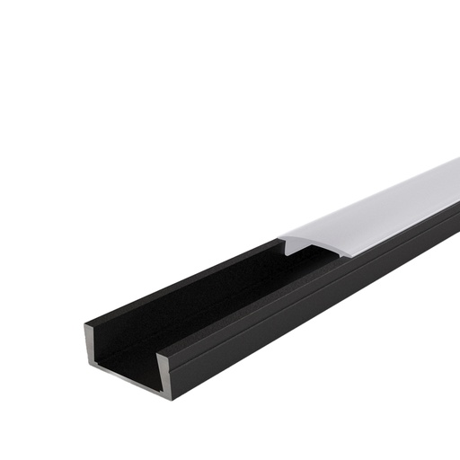 [W4L627007] LEON Profilé Apparent 2m Noir - Individuel