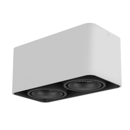 [W4L061468] XKUBO SURF. SQ. LIGHT FITING 2x10W 220-240V AC 3000K CRI.90 36dgr SWH/SBK (5.1.2)