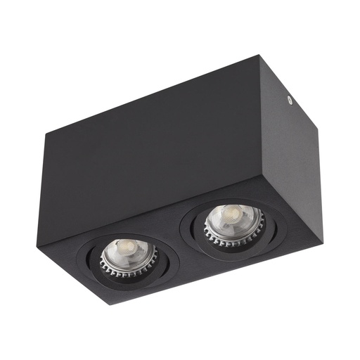 [W4L061622] XBRIX RECTANG. ADJ. CEILING FITTING GU10/PAR16 2x50W max. 230V AC IP20 BK (5.1.1)