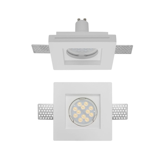[W4L062198] XGESS MINI TRIM. REC. SQ. SPOT GU10/PAR16 1x50W max. 230V AC 100x100 mm IP20 GP WH (5.1.1)