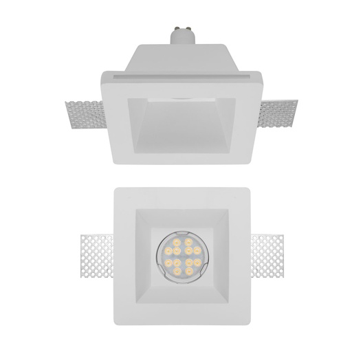[W4L062201] XGESS MINI TRIM. REC. SQ. SPOT GU10/PAR16 1x50W max. 230V AC 120x120 mm IP20 GP WH (5.1.1)