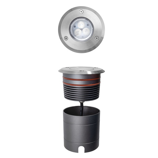 [W4L062727] XGROUND RGB REC. FIXTURE 3x3W 12V DC RGB fi.116 mm IP67 60° SS (5.1.2)