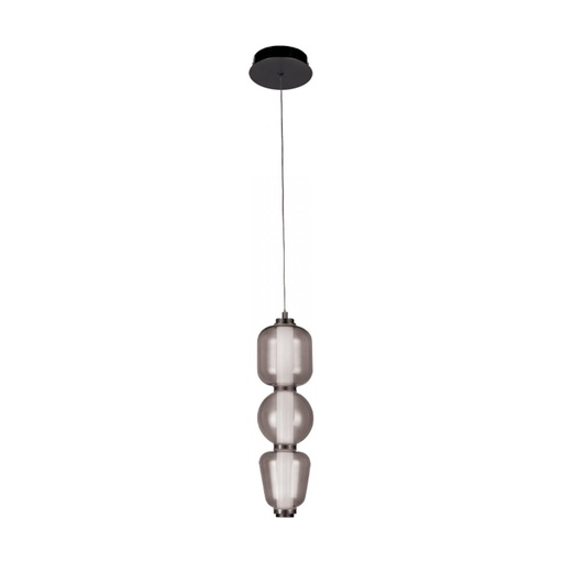 [W4L852910] PENDANT LED LIGHT 12W 3000K METAL-GLASS,BLACK-SMOKED GREY
