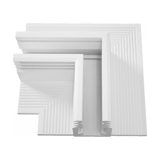 [W4L852953] HORIZONTAL CORNER FOR TRIMLESS MAGNETIC TRACKS 5MM ,WHITE MATT