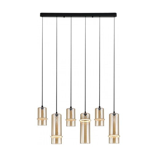 [W4L852977] PENDANT LED  LINE LIGHT 26W 3000K SANDY BLACK - CHAMPAGNE GLASS 