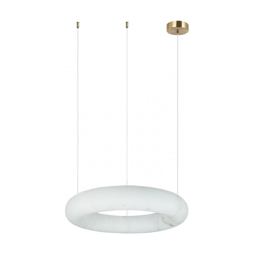 [W4L852983] ROUND PENDANT LED LIGHT 25W 3000K TRIAC ALABASTER - BRASS