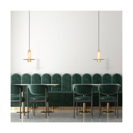 [W4L852990] PENDANT LED LIGHT 7W 3000K TRIAC ALABASTER - BRASS