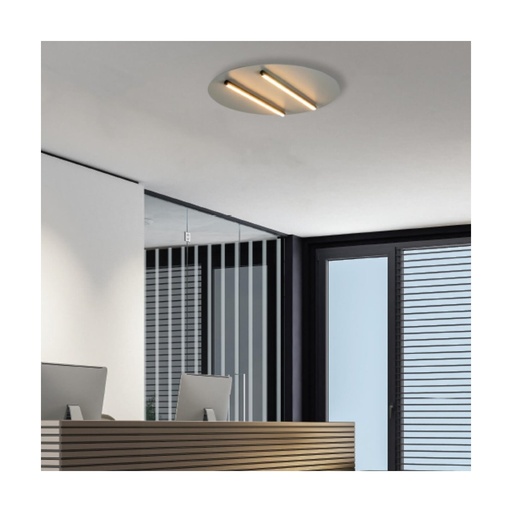 [W4L853008] CEILING LED LIGHT 28W 3000K BLACK MATT STICK - SANDY GREY BASE