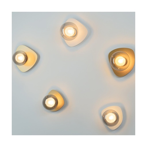 [W4L853018] WALL LIGHT 1xG9 LED MAX 4W GOLD MATT - SMOKED GLASS