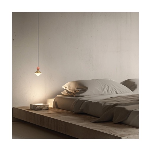 [W4L853039] PENDANT LED LIGHT 8W 3000K CERAMIC - METAL - GLASS, BRASS