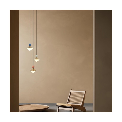 [W4L853040] PENDANT LED LIGHT 20W 3000K CERAMIC - METAL - GLASS, BRASS