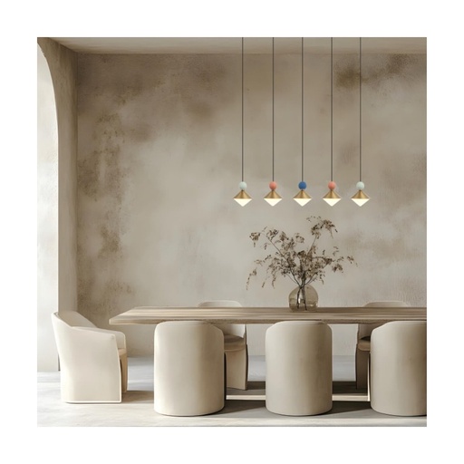[W4L853042] PENDANT LED LINE LIGHT 32W 3000K CERAMIC - METAL - GLASS, BRASS