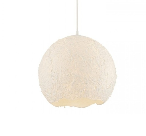 [W4L853107] PENDANT LIGHT 1xE27 MAX 15W METAL - PAPER PULP - PLASTIC GLOBE  WHITE