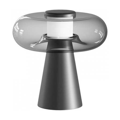 [W4L853203] TABLE LED LIGHT 18W 3000K BLACK MATT, TOUCH DIM - SMOKED GLASS 