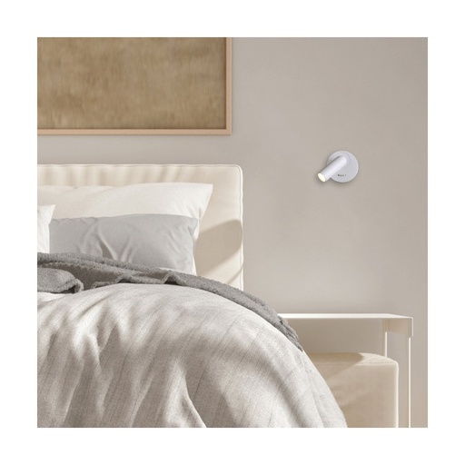 [W4L853210] WALL LED READING LIGHT 3W 3000K WHITE METAL - ALUMINIUM - MICROPRISMATIC DIFFUSER
