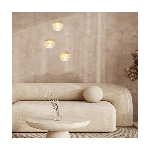 [W4L853249] PENDANT LED LIGHT 25W 3000K TRIAC GOLD MATT ALUMINIUM - ACRYLIC 