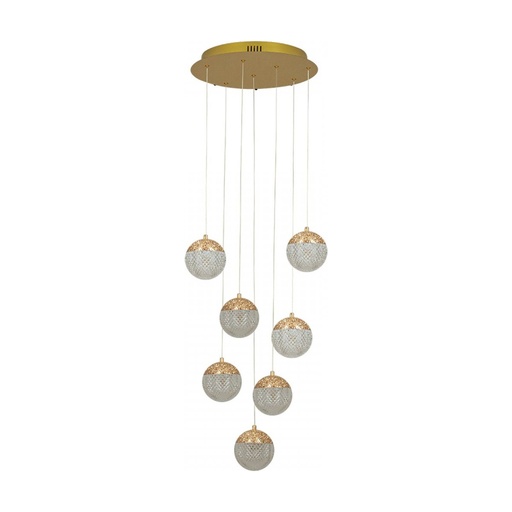 [W4L853250] PENDANT LED LIGHT 52W 3000K TRIAC GOLD ALUMINIUM - ACRYLIC 