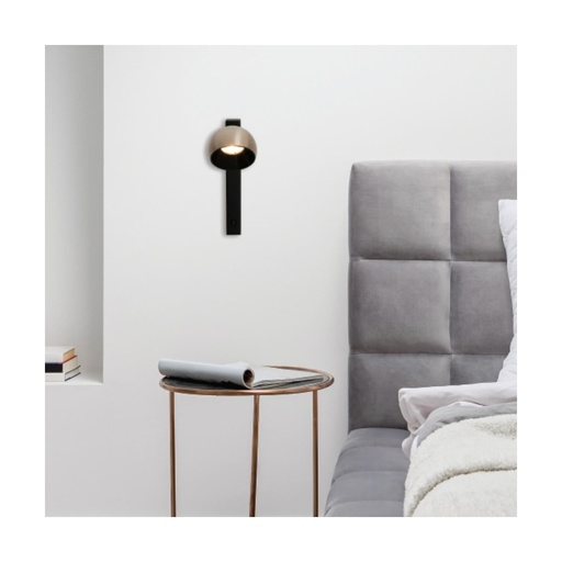 [W4L853261] WALL LED LIGHT 13W SANDY BLACK BASE - CHAMPAGNE SHADE