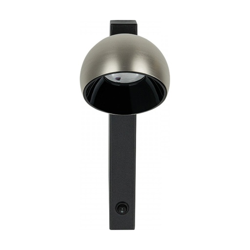 [W4L853262] WALL LED LIGHT 13W SANDY BLACK BASE - BRUSHED NICKEL SHADE
