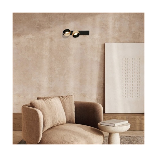 [W4L853263] WALL LED LIGHT 25W SANDY BLACK BASE - CHAMPAGNE SHADE