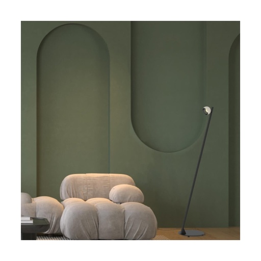 [W4L853266] FLOOR LED LIGHT 7W 3000K SANDY BLACK BASE - BRUSHED NICKEL SHADE 359° MOVABLE 
