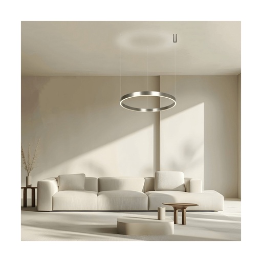 [W4L853284] PENDANT LED LIGHT UP-DOWN 70W 3000K ELECTROPLATE BRUSHED NICKEL ALUMINIUM - ACRYLIC