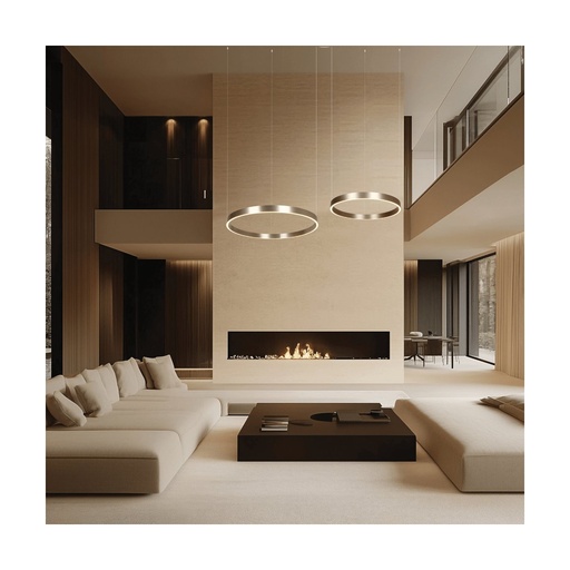 [W4L853289] PENDANT LED LIGHT UP-DOWN 118W 3000K ELECTROPLATE BRUSHED COFFEE ALUMINIUM - ACRYLIC