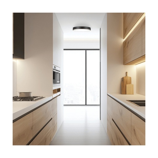 [W4L853292] CEILING LED LIGHT 28W 3000K BLACK MATT - ALUMINIUM - ACRYLIC