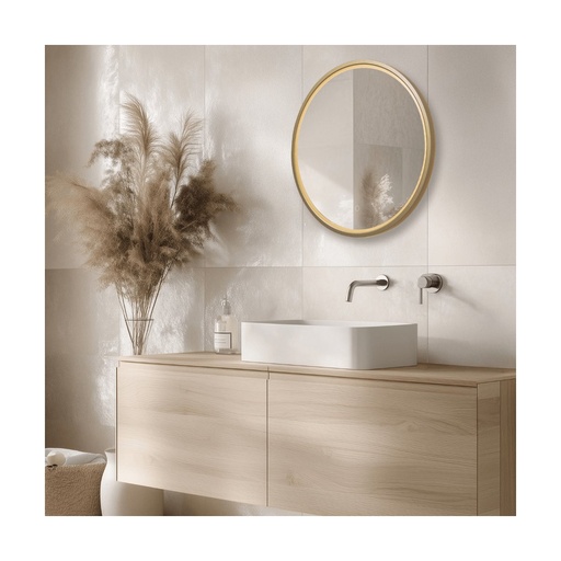 [W4L853303] MIRROR WITH LED LIGHT 15W 3000K-4000K ROUND TOUCH DIMMING SWITCH  BLACK MATT IP44