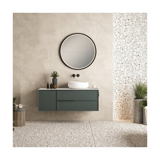[W4L853304] MIRROR WITH LED LIGHT 15W 3000K-4000K ROUND TOUCH DIMMING SWITCH ANODIZED GOLD IP44