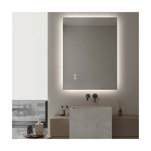 [W4L853306] MIRROR WITH LED LIGHT 20W 3000K-4000K RECTANGLE BACK LIGHT TOUCH DIMMING & ANTIFOG SWITCHES IP44