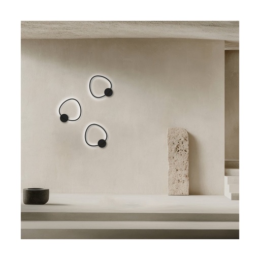 [W4L853323] WALL LED LIGHT 26W 3000K BLACK MATT METAL - ALUMINIUM - ACRYLIC